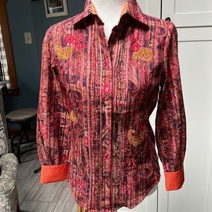 Robert Graham Floral and Paisley Shirt Sz XS